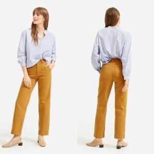 Everlane Mustard High Waist Crop Straight Leg Pants